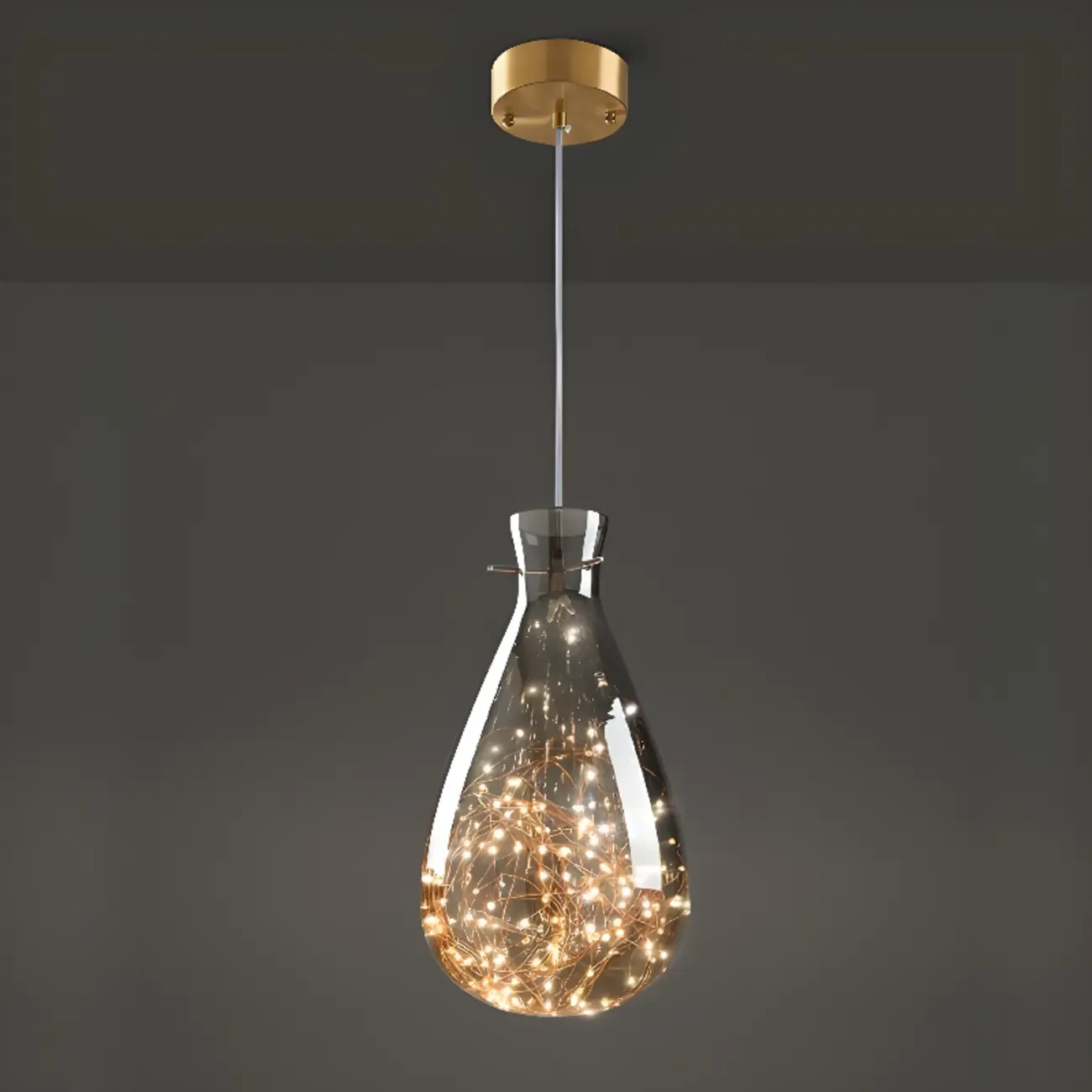 Modern Glass Adjustable Kitchen Pendant Light Dimmable LED Image - 12