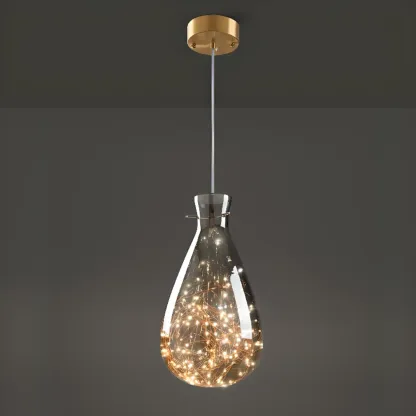 Modern Glass Adjustable Kitchen Pendant Light Dimmable LED Image - 12