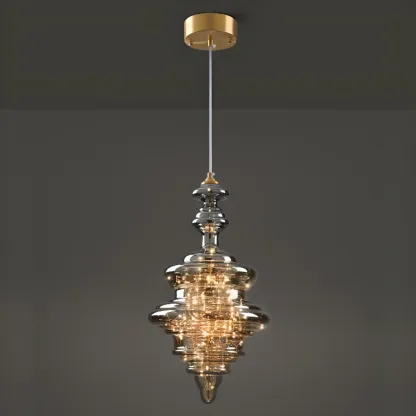 Modern Glass Adjustable Kitchen Pendant Light Dimmable LED Image - 14