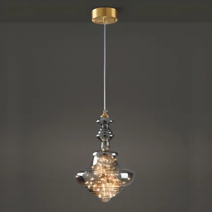 Modern Glass Adjustable Kitchen Pendant Light Dimmable LED Image - 15