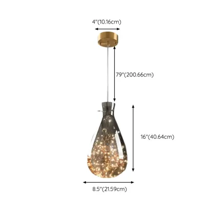 Modern Glass Adjustable Kitchen Pendant Light Dimmable LED Image - 23