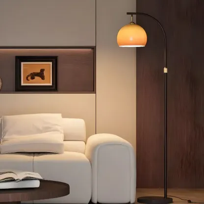 Modern Adjustable Metal Arc Floor Lamp Plug-In for Living Room Image - 1