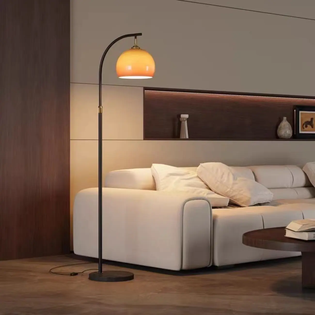 Modern Adjustable Metal Arc Floor Lamp Plug-In for Living Room Image - 2 | homeyfad
