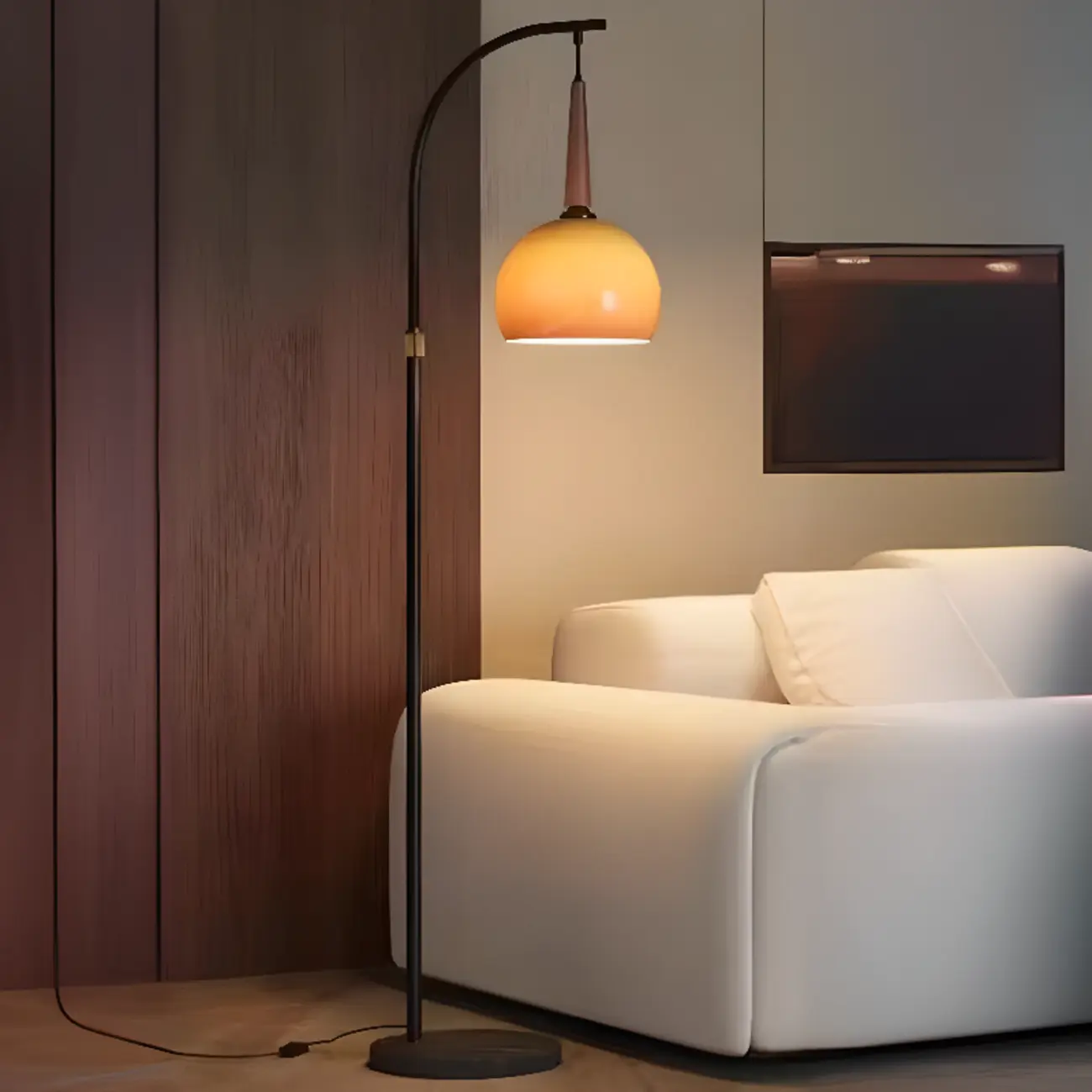 Modern Adjustable Metal Arc Floor Lamp Plug-In for Living Room Image - 5 | homeyfad