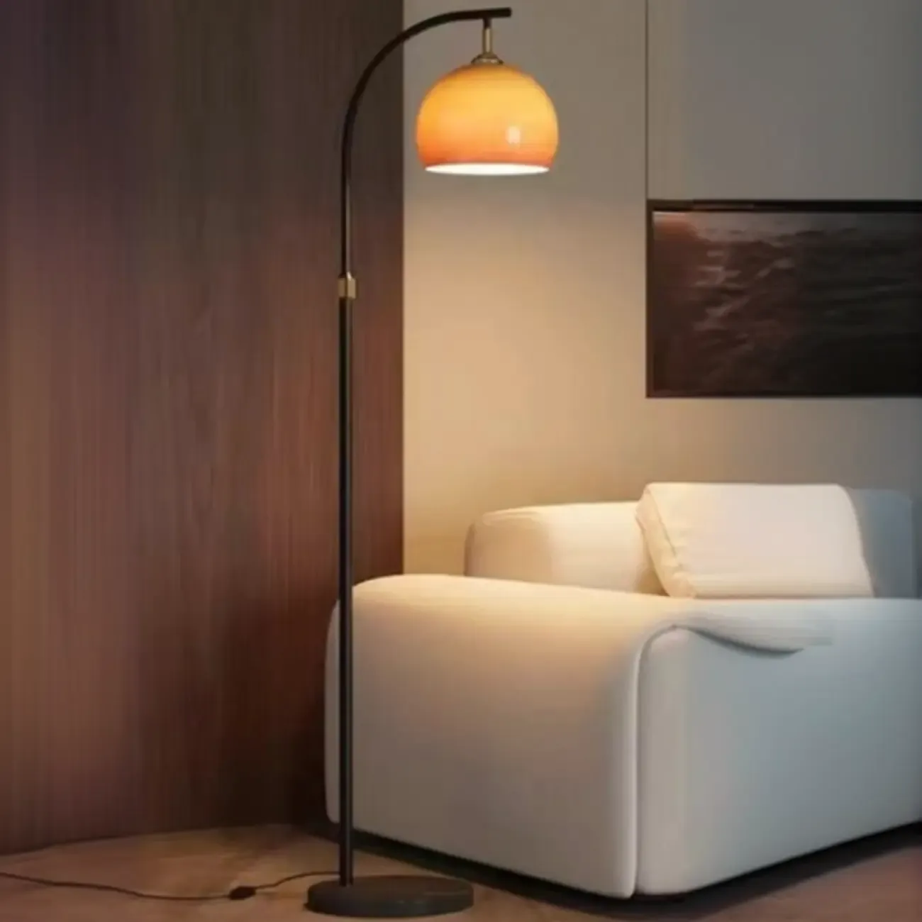 Modern Adjustable Metal Arc Floor Lamp Plug-In for Living Room Image - 3