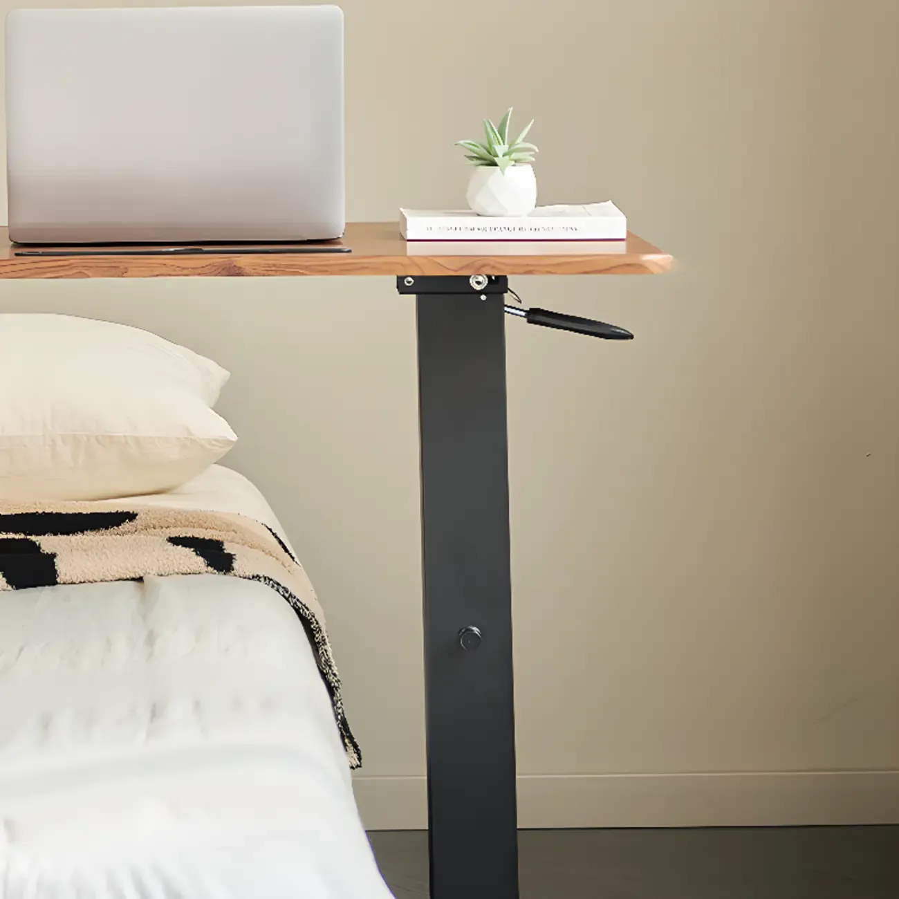 Traditional Wooden Motorized Adjustable Office Standing Desk Image - 7