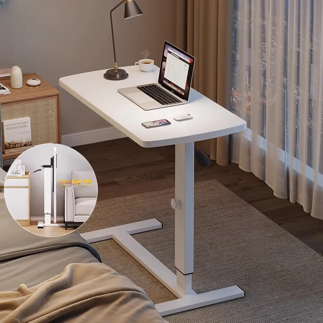 Traditional Wooden Motorized Adjustable Office Standing Desk Image - 2 | homeyfad