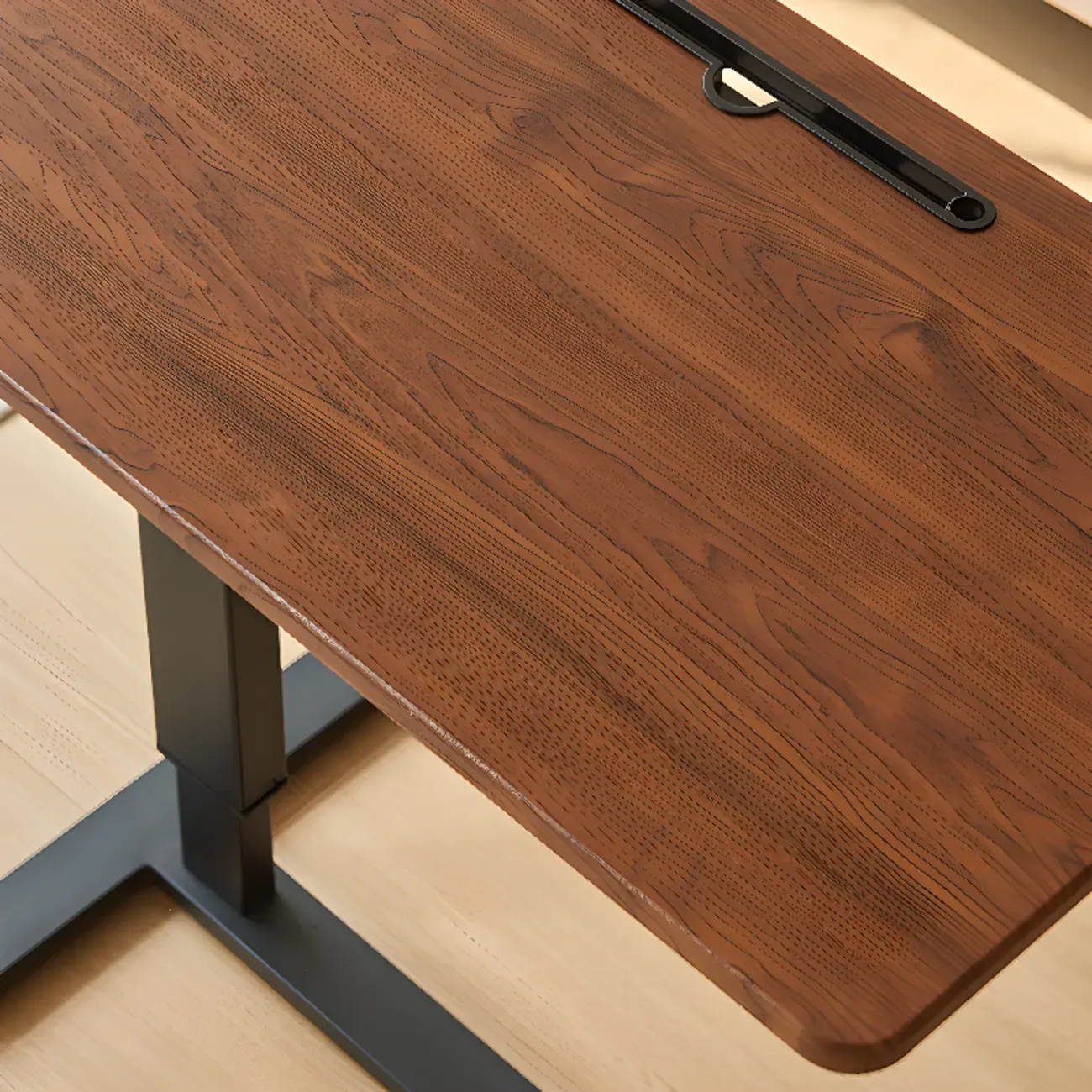 Traditional Wooden Motorized Adjustable Office Standing Desk Image - 13