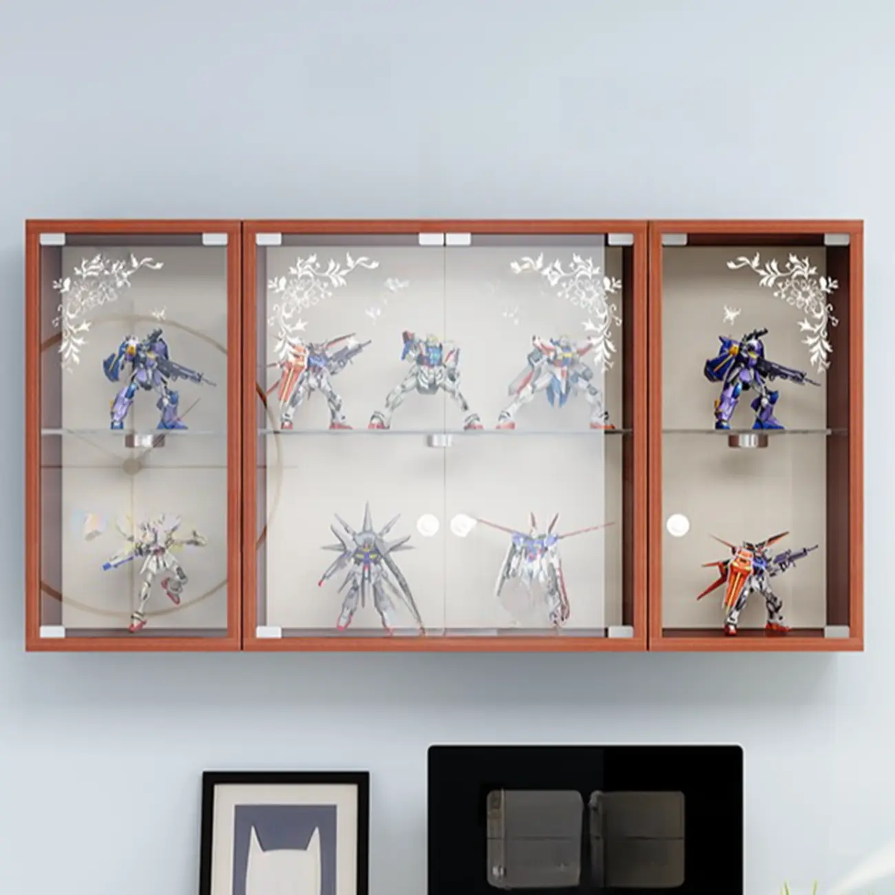 Wall-Mounted Wooden Enclosed Display Cabinet for Collectibles Image - 1 | homeyfad