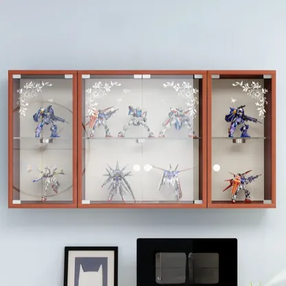 Wall-Mounted Wooden Enclosed Display Cabinet for Collectibles Image - 1