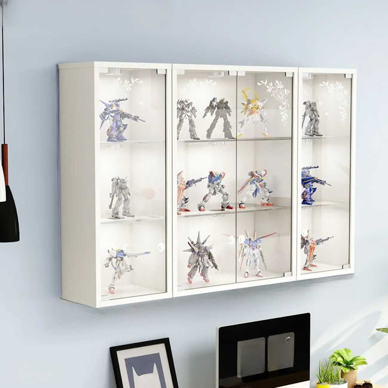 Wall-Mounted Wooden Enclosed Display Cabinet for Collectibles Image - 3