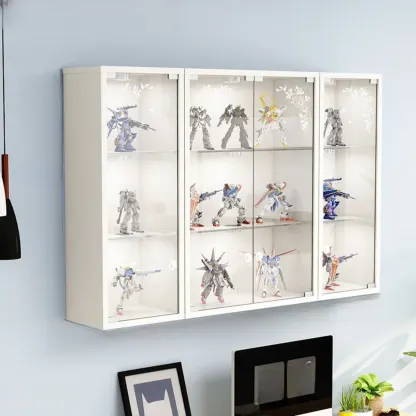 Wall-Mounted Wooden Enclosed Display Cabinet for Collectibles Image - 3