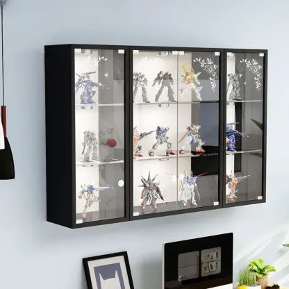 Wall-Mounted Wooden Enclosed Display Cabinet for Collectibles Image - 6