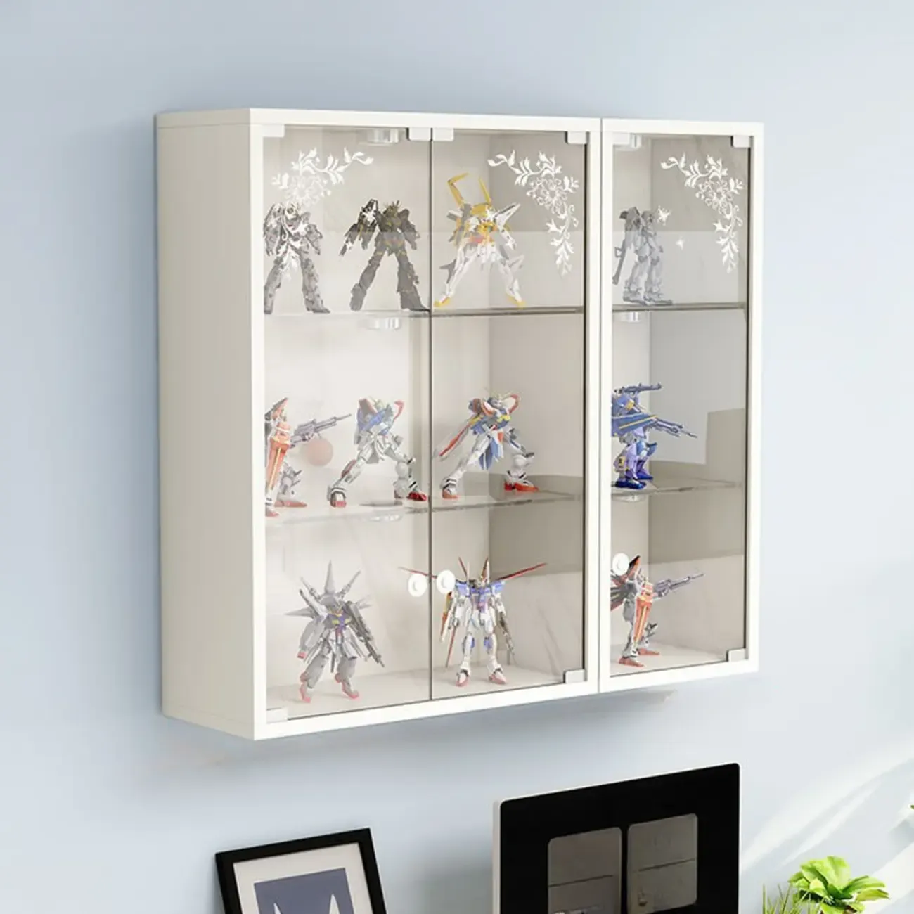Wall-Mounted Wooden Enclosed Display Cabinet for Collectibles Image - 8