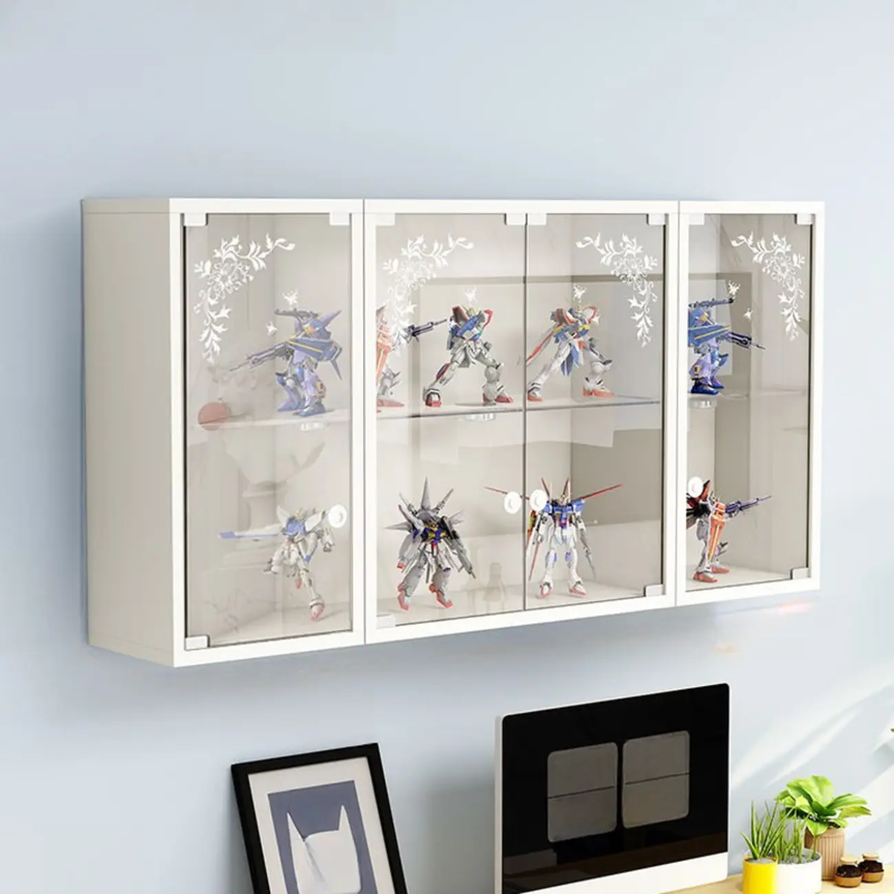 Wall-Mounted Wooden Enclosed Display Cabinet for Collectibles Image - 16 | homeyfad