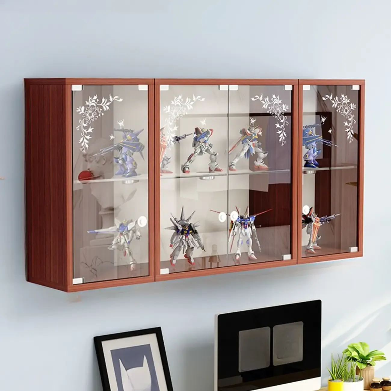 Wall-Mounted Wooden Enclosed Display Cabinet for Collectibles Image - 17