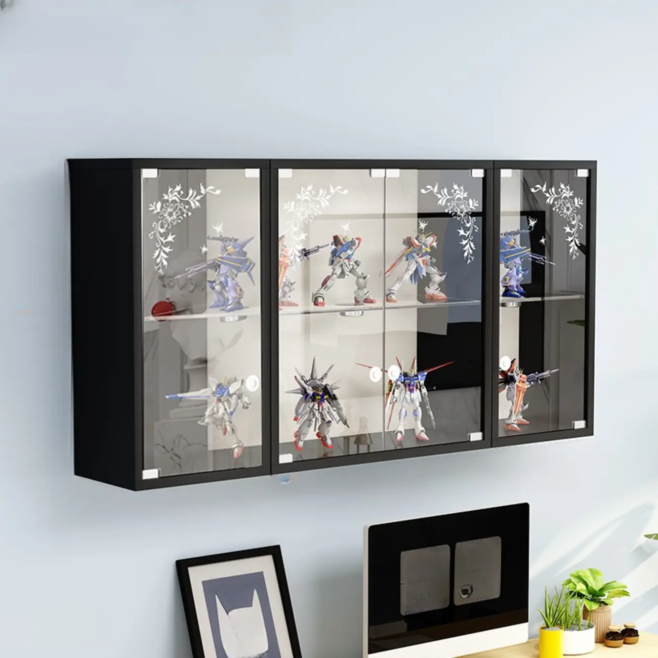 Wall-Mounted Wooden Enclosed Display Cabinet for Collectibles Image - 18 | homeyfad