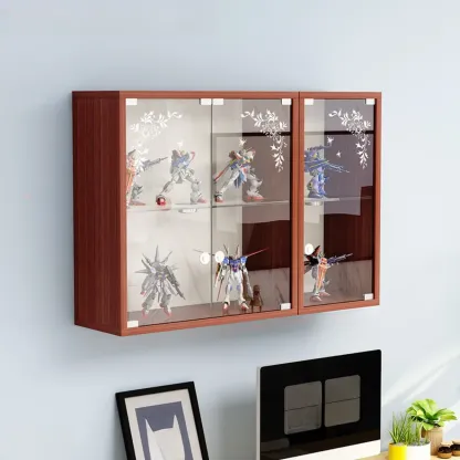 Wall-Mounted Wooden Enclosed Display Cabinet for Collectibles Image - 20