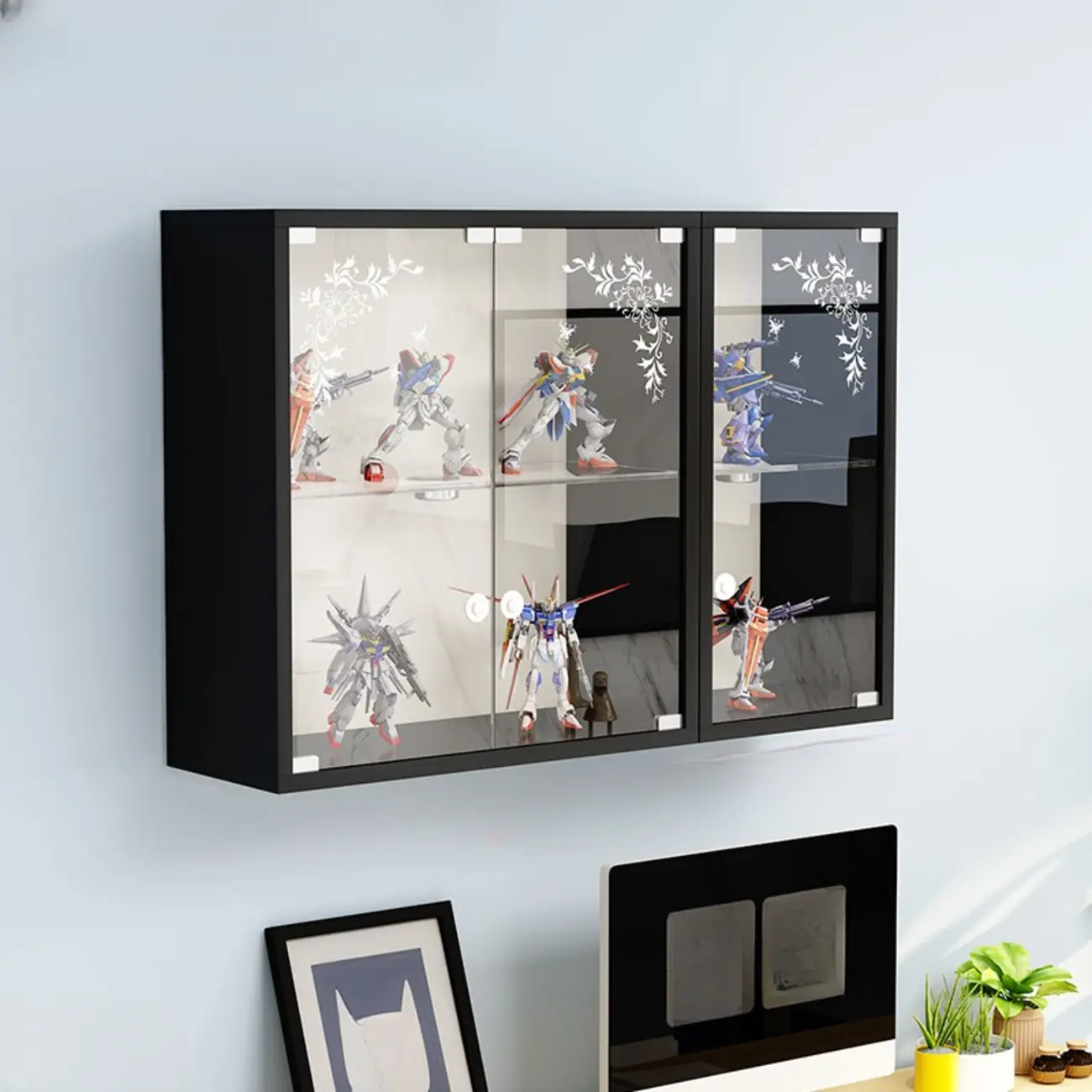 Wall-Mounted Wooden Enclosed Display Cabinet for Collectibles Image - 21 | homeyfad