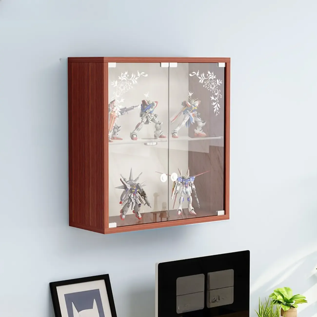 Wall-Mounted Wooden Enclosed Display Cabinet for Collectibles Image - 23