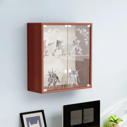 Wall-Mounted Wooden Enclosed Display Cabinet for Collectibles Image - 23