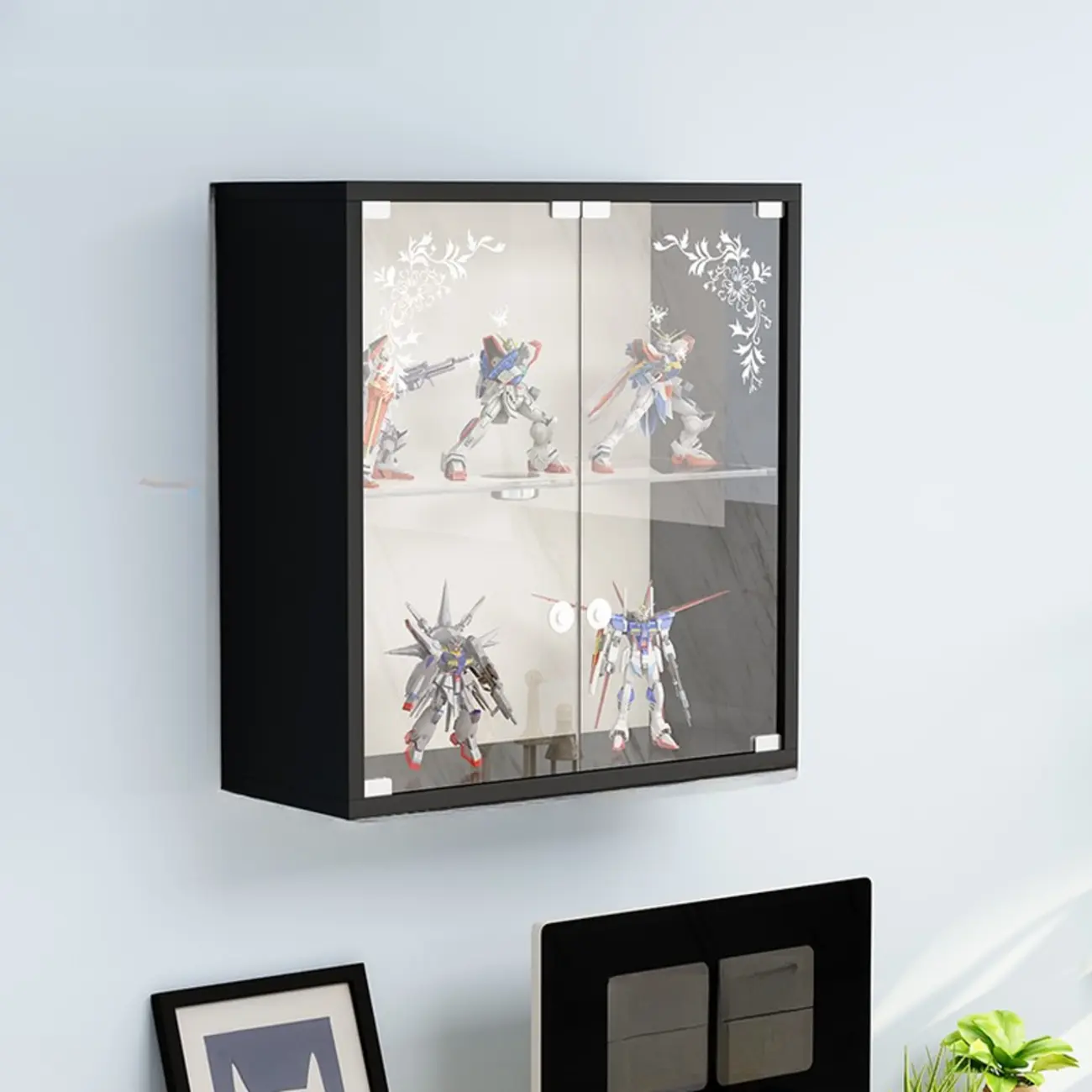 Wall-Mounted Wooden Enclosed Display Cabinet for Collectibles Image - 24 | homeyfad