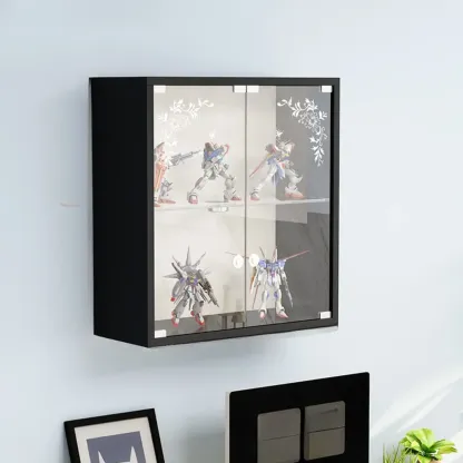 Wall-Mounted Wooden Enclosed Display Cabinet for Collectibles Image - 24