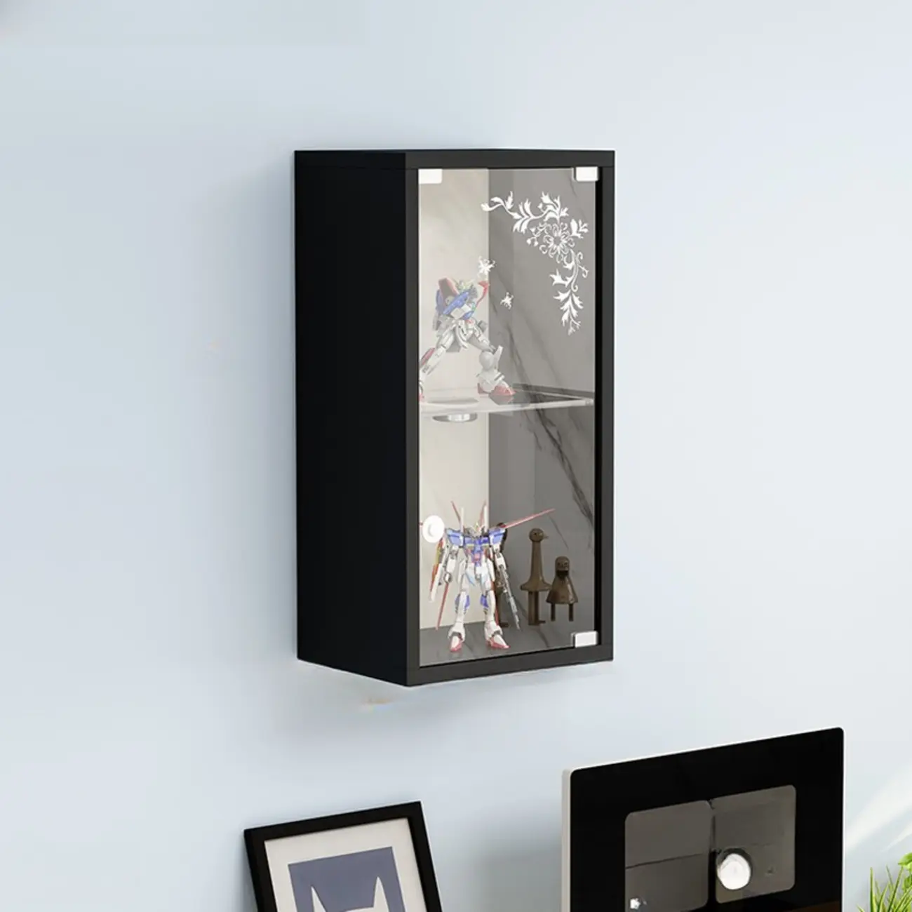 Wall-Mounted Wooden Enclosed Display Cabinet for Collectibles Image - 27 | homeyfad