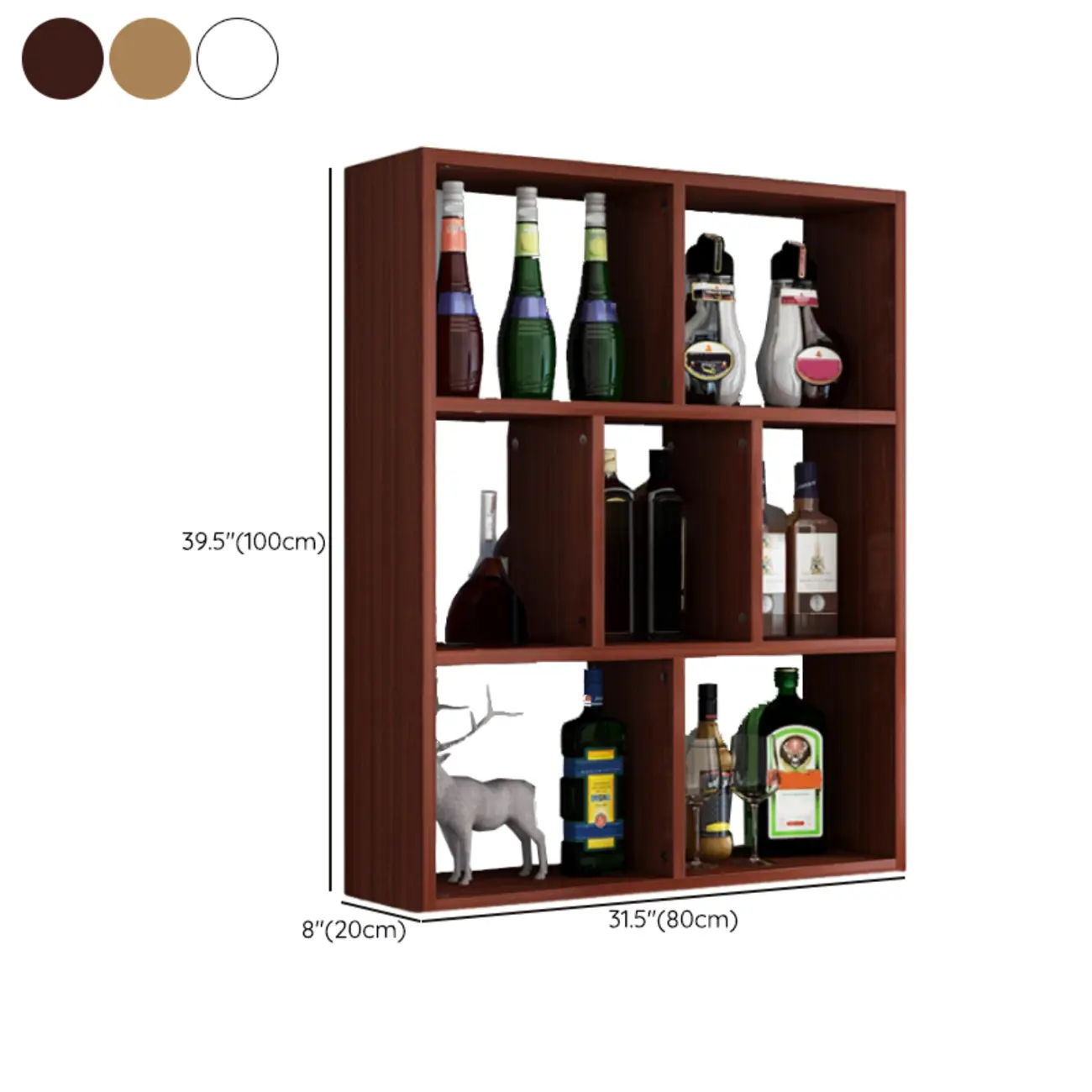 Simple Open Storage Wooden Floating Mount Display Cabinet #size | homeyfad
