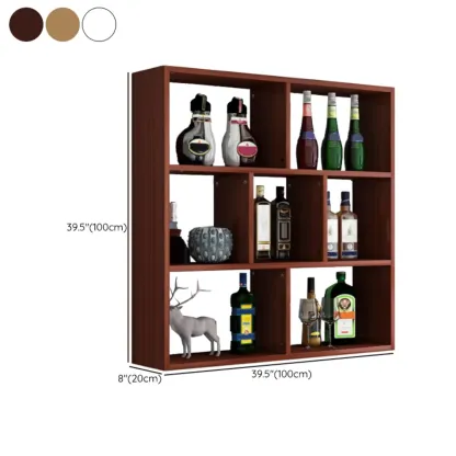 Simple Open Storage Wooden Floating Mount Display Cabinet Image - 19