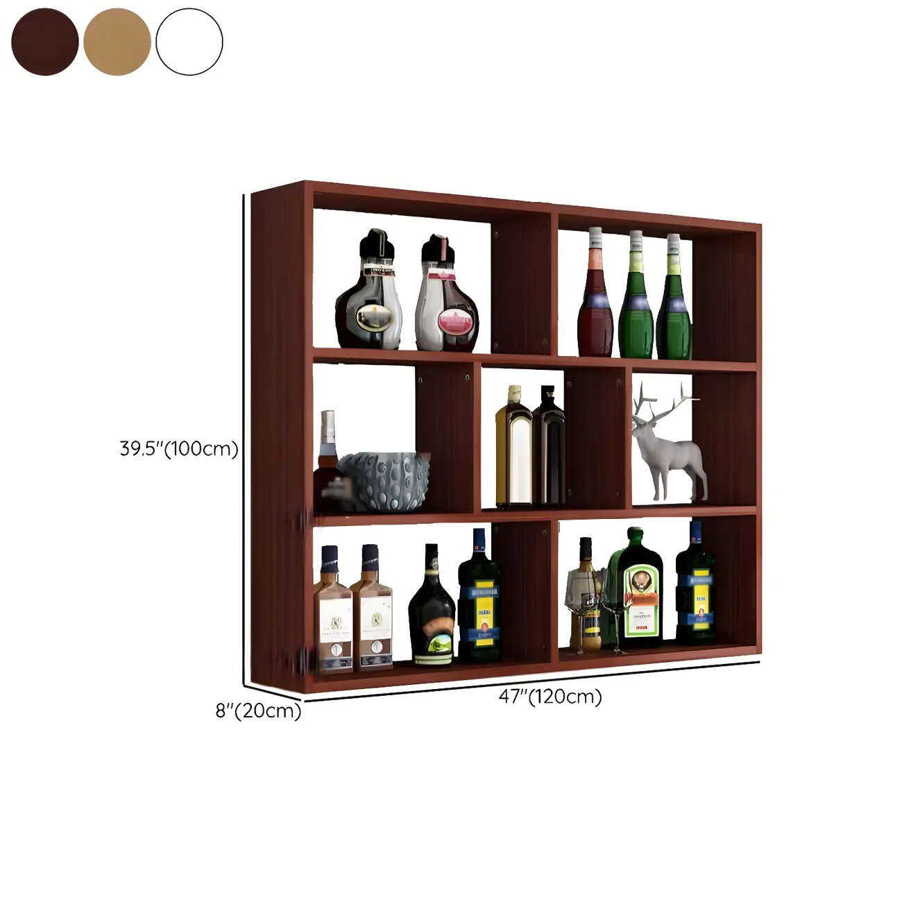 Simple Open Storage Wooden Floating Mount Display Cabinet Image - 20 | homeyfad
