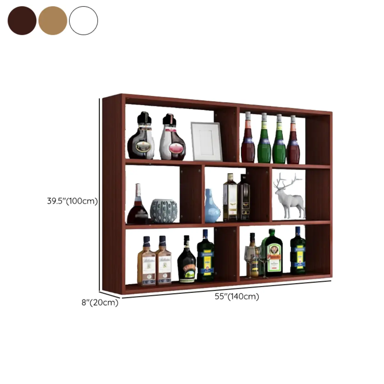 Simple Open Storage Wooden Floating Mount Display Cabinet Image - 21 | homeyfad