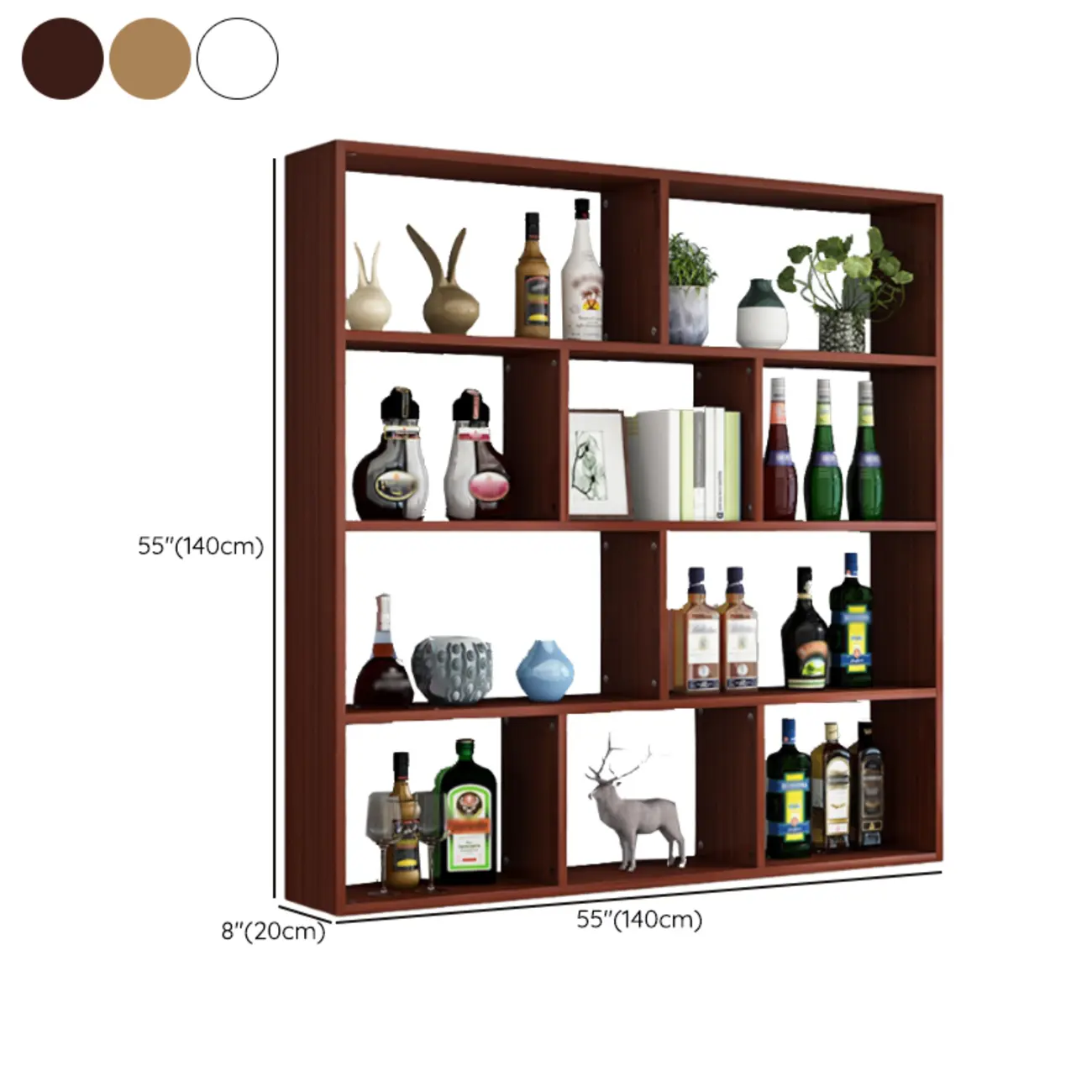Simple Open Storage Wooden Floating Mount Display Cabinet Image - 22 | homeyfad