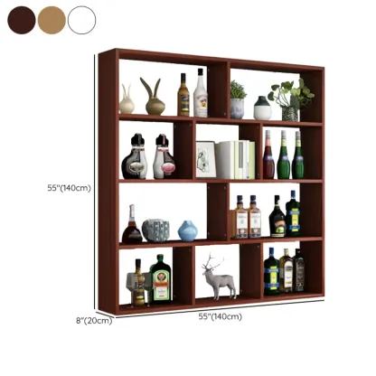 Simple Open Storage Wooden Floating Mount Display Cabinet Image - 22