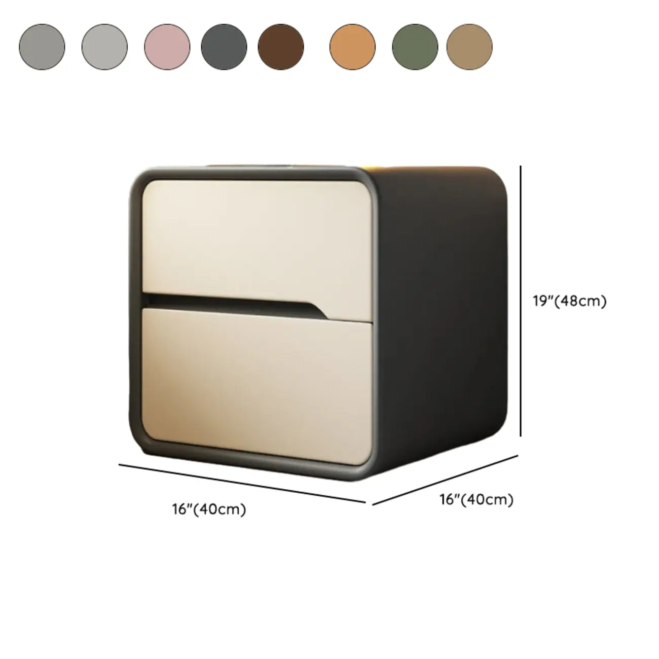 Modern Bedside Table with Storage Drawers - Avocado Green | homeyfad