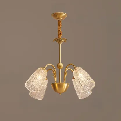 Gold Floral Crystal Glass Modern Chandeliers Elegant Image - 7