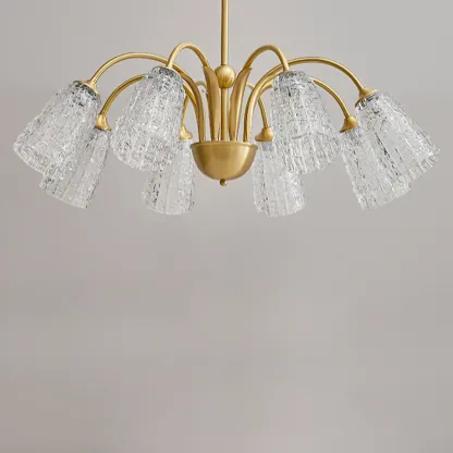 Gold Floral Crystal Glass Modern Chandeliers Elegant Image - 10