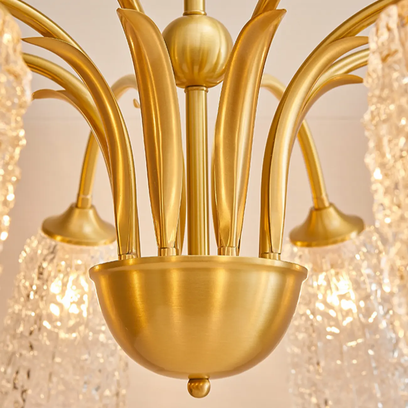 Gold Floral Crystal Glass Modern Chandeliers Elegant Image - 11 | homeyfad