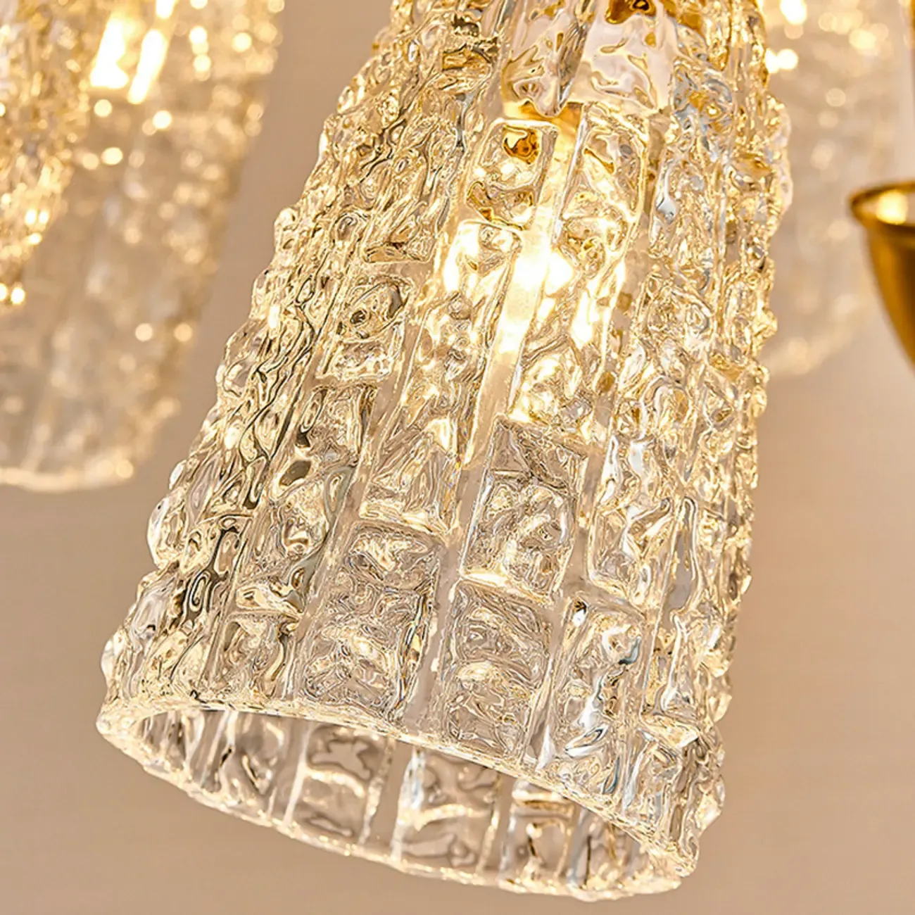 Gold Floral Crystal Glass Modern Chandeliers Elegant Image - 12