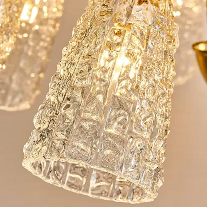 Gold Floral Crystal Glass Modern Chandeliers Elegant Image - 12
