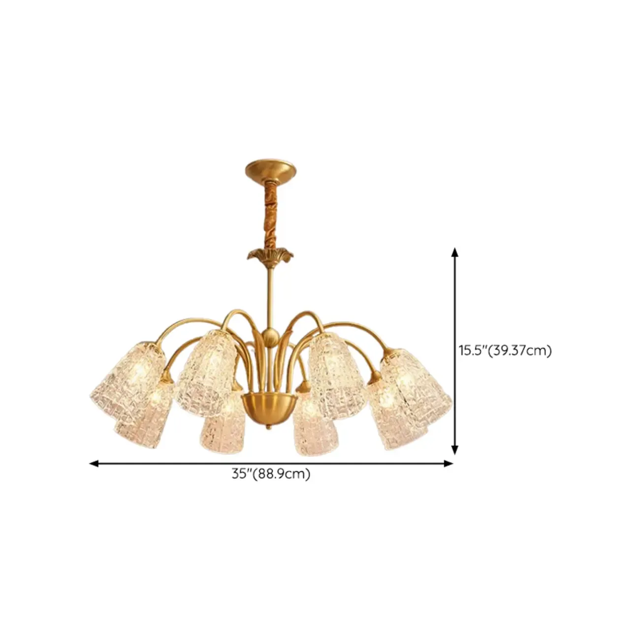 Gold Floral Crystal Glass Modern Chandeliers Elegant Image - 17