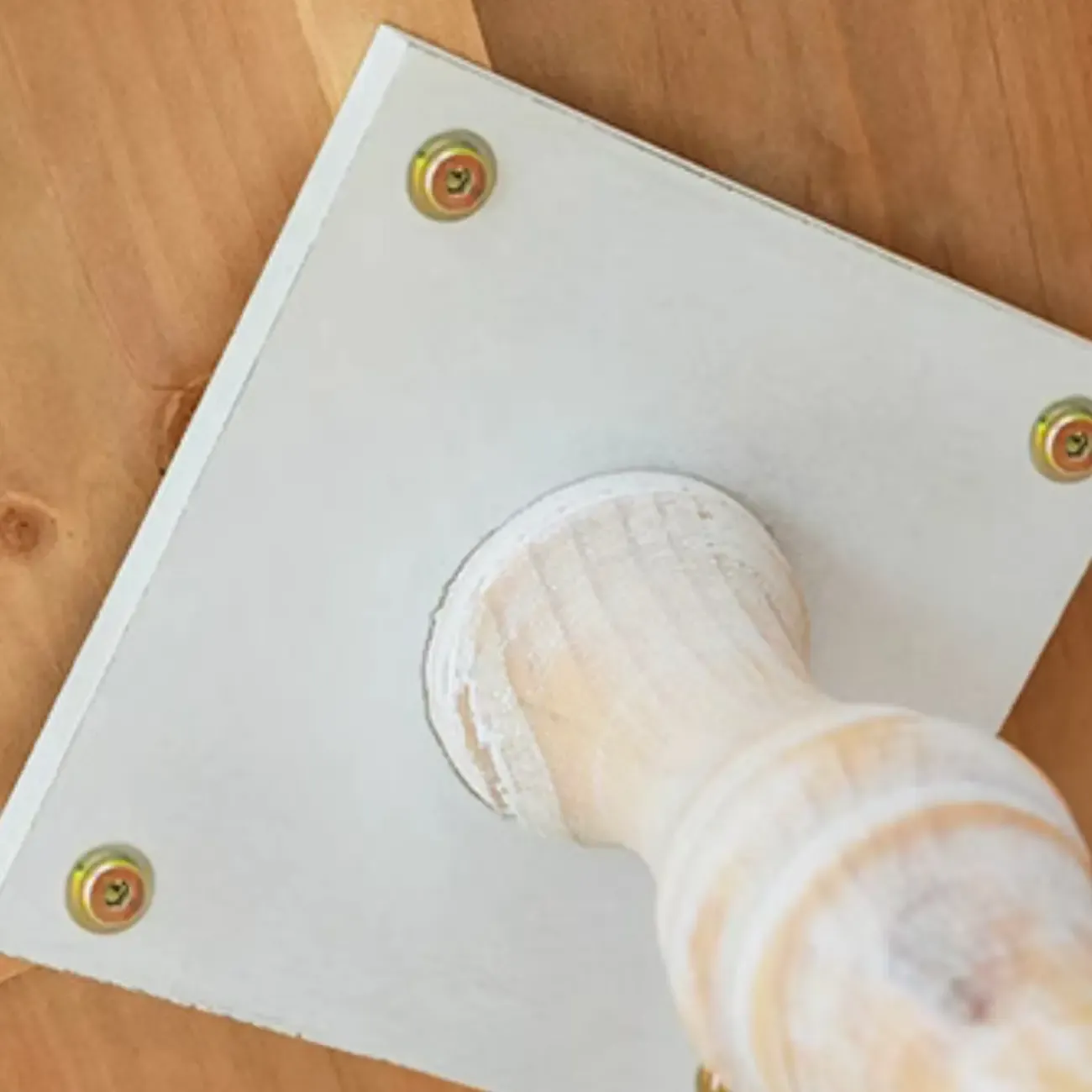 Vintage Round Glass Top Wood Base End Table Image - 10