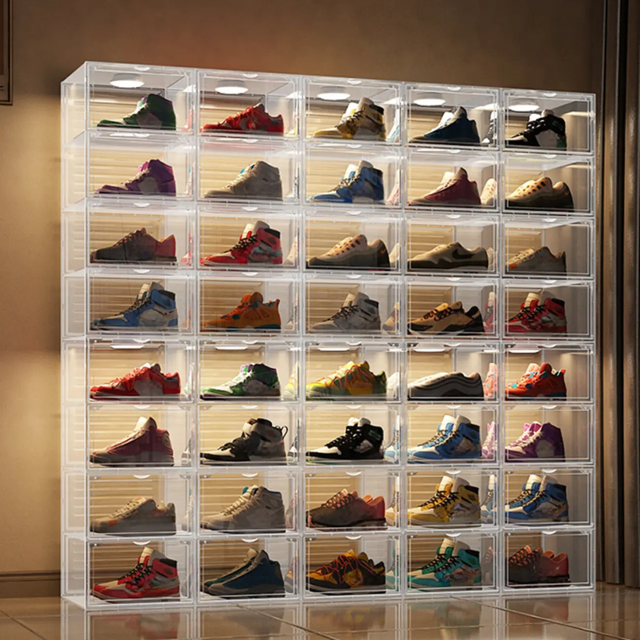 Transparent Tall Stackable Glam Plastic Shoe Storage Boxes Image - 1 | homeyfad