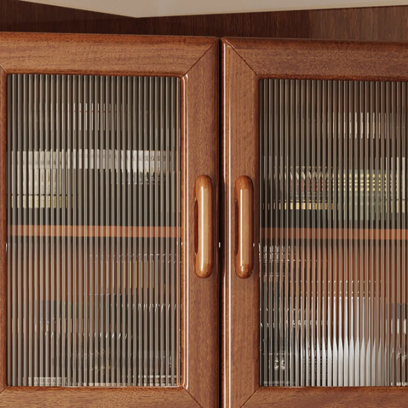 Scandinavian Wooden Corner Utility Cabinet with Stemware Holder Image - 5 | homeyfad