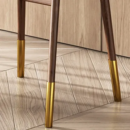 Brown Wooden Cushion Bar Stool with Backrest