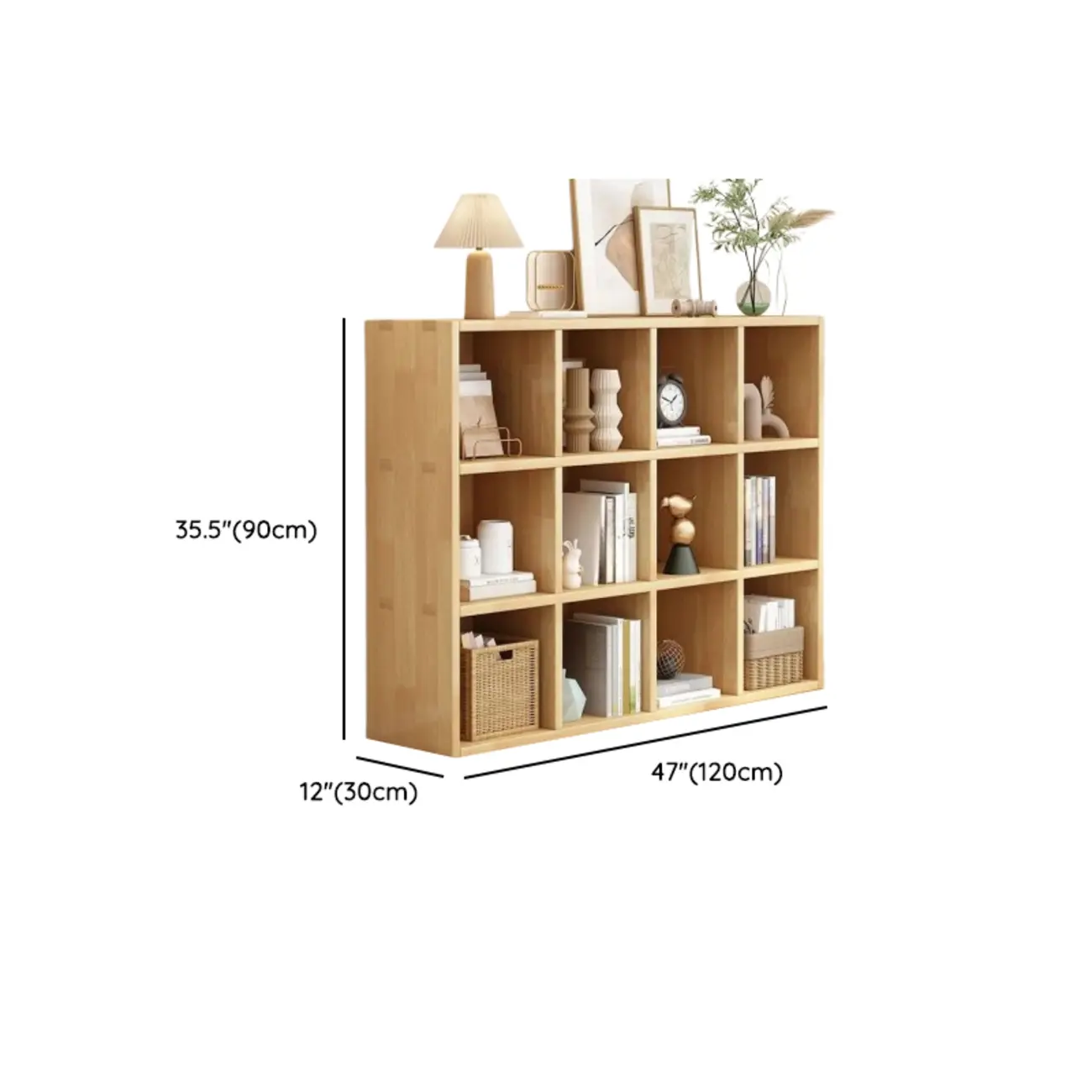 Modern Oak Bookcase Spacious Shelves Multi-Cabinets Image - 20 | homeyfad