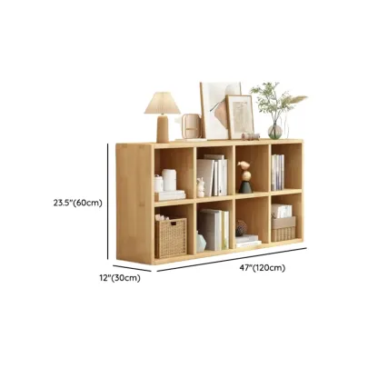 Modern Oak Bookcase Spacious Shelves Multi-Cabinets Image - 30