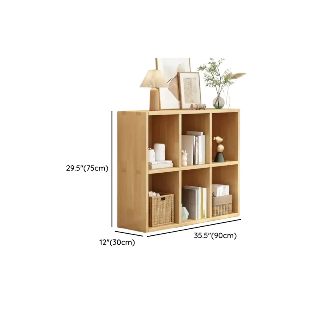 Modern Oak Bookcase Spacious Shelves Multi-Cabinets Image - 33