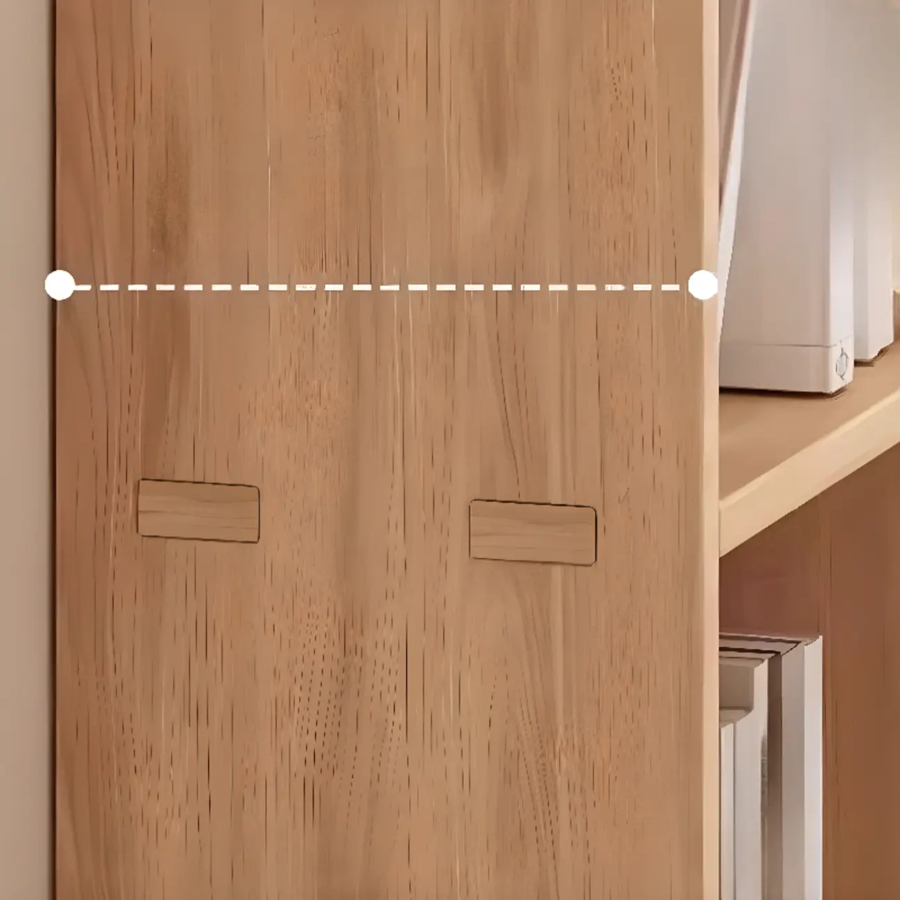 Horizontal Natural Finish 6-Cube Wood Shevling Unit Bookcase Image - 7 | homeyfad