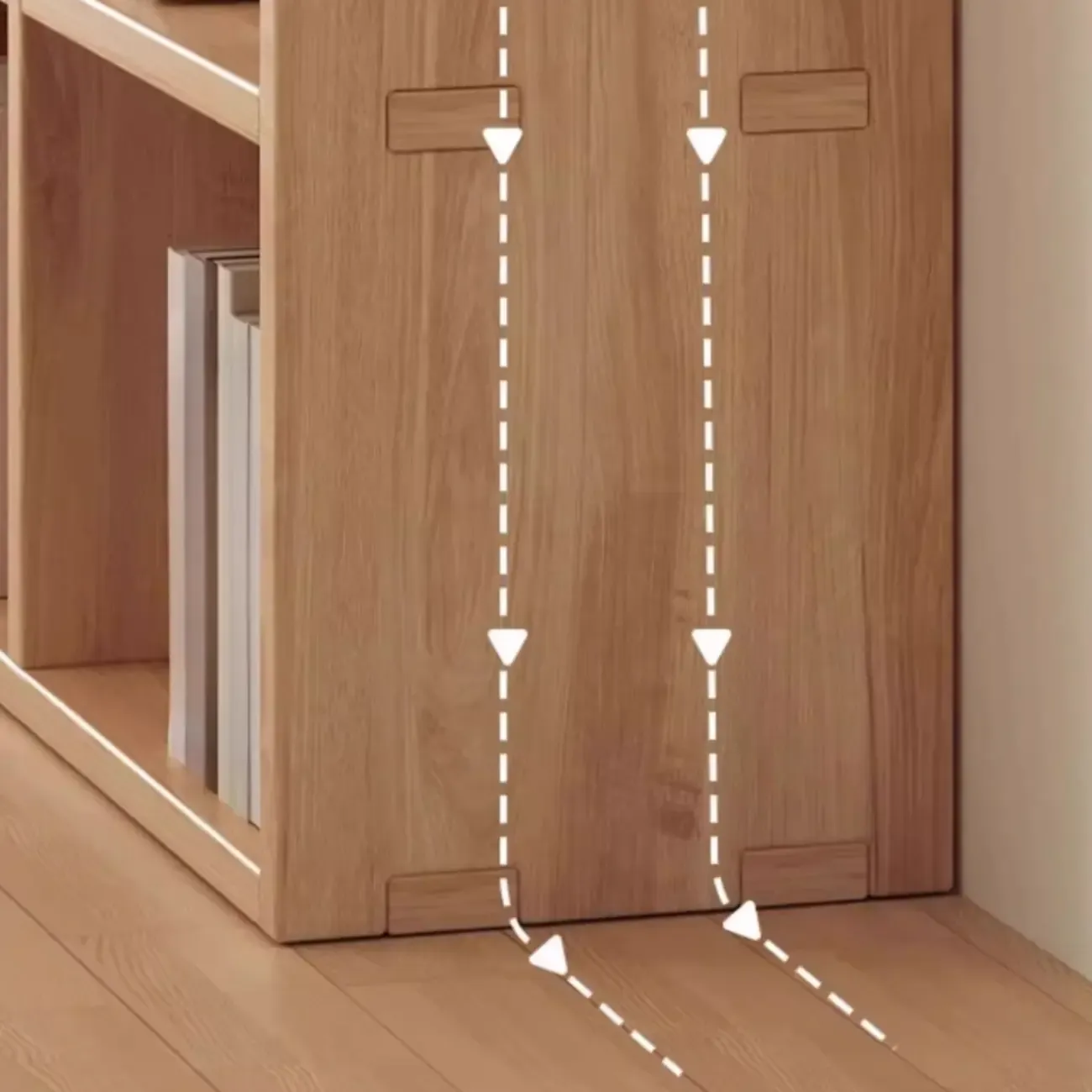 Horizontal Natural Finish 6-Cube Wood Shevling Unit Bookcase Image - 8